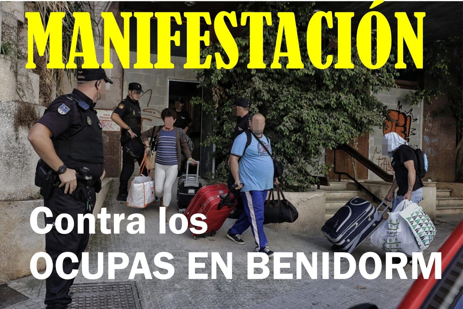 EN BENIDORM NOS PREPARAMOS PARA UNA MANIFESTACION CONTRA EL ALLANAMIENTO DE MORADA QUE CONOCIDO COMO OKUPAS.